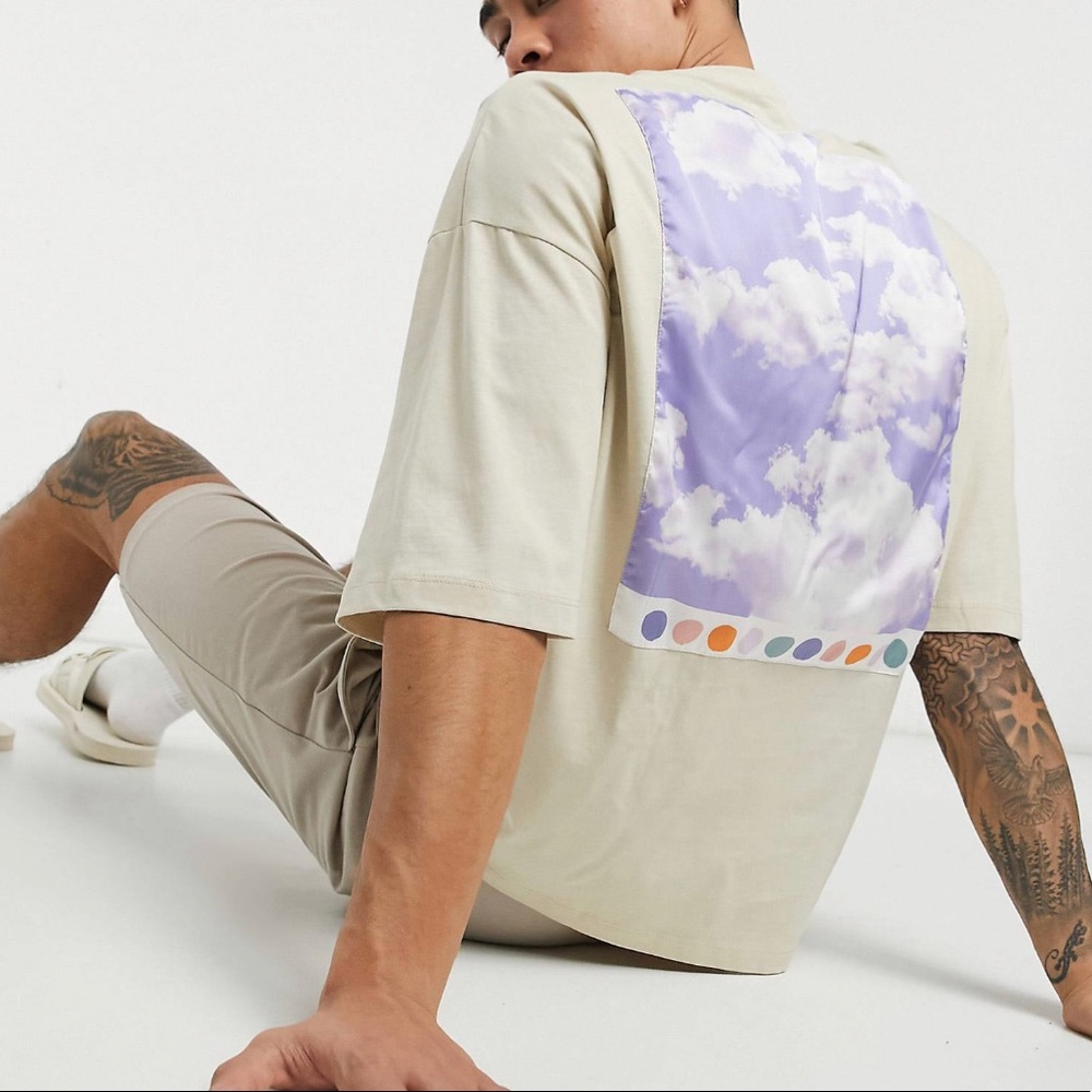 ASOS oversized Tshirt with Satin Back Panel